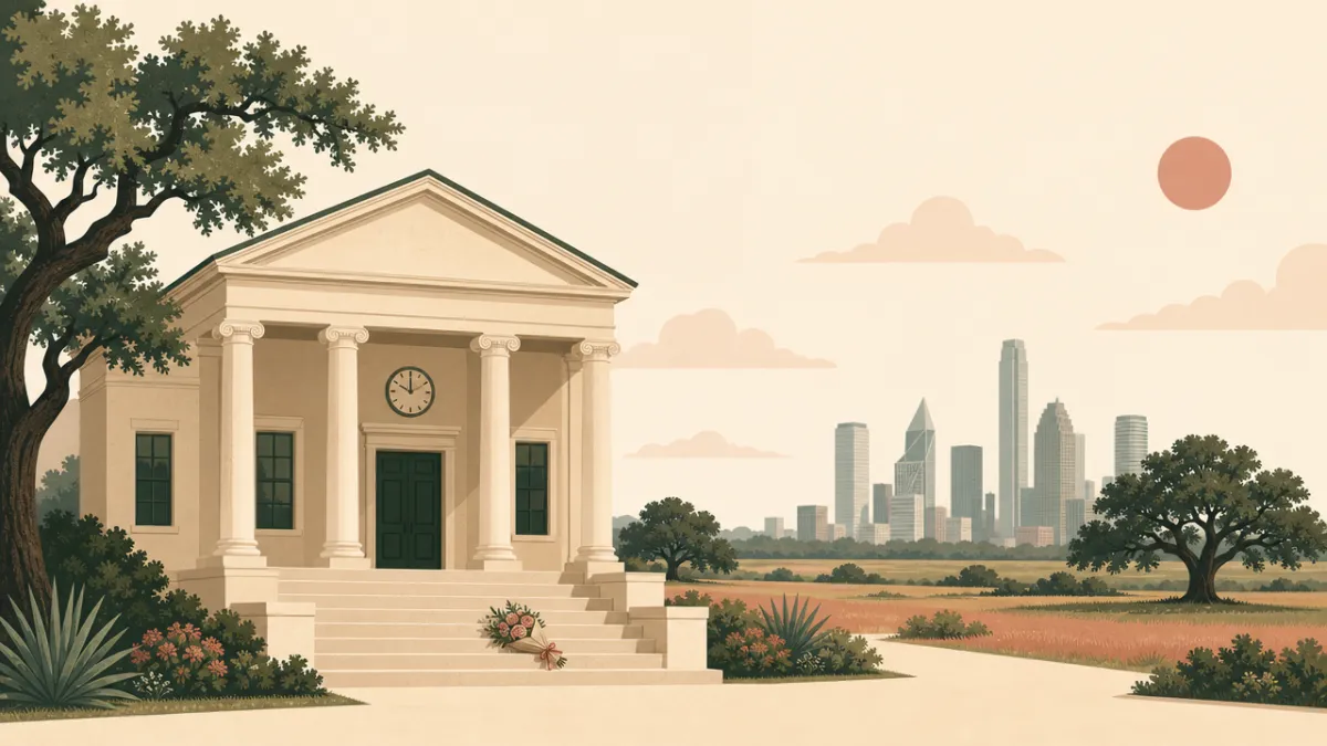 Illustration of courthouse and city hall ceremonies in the Dallas-Fort Worth area