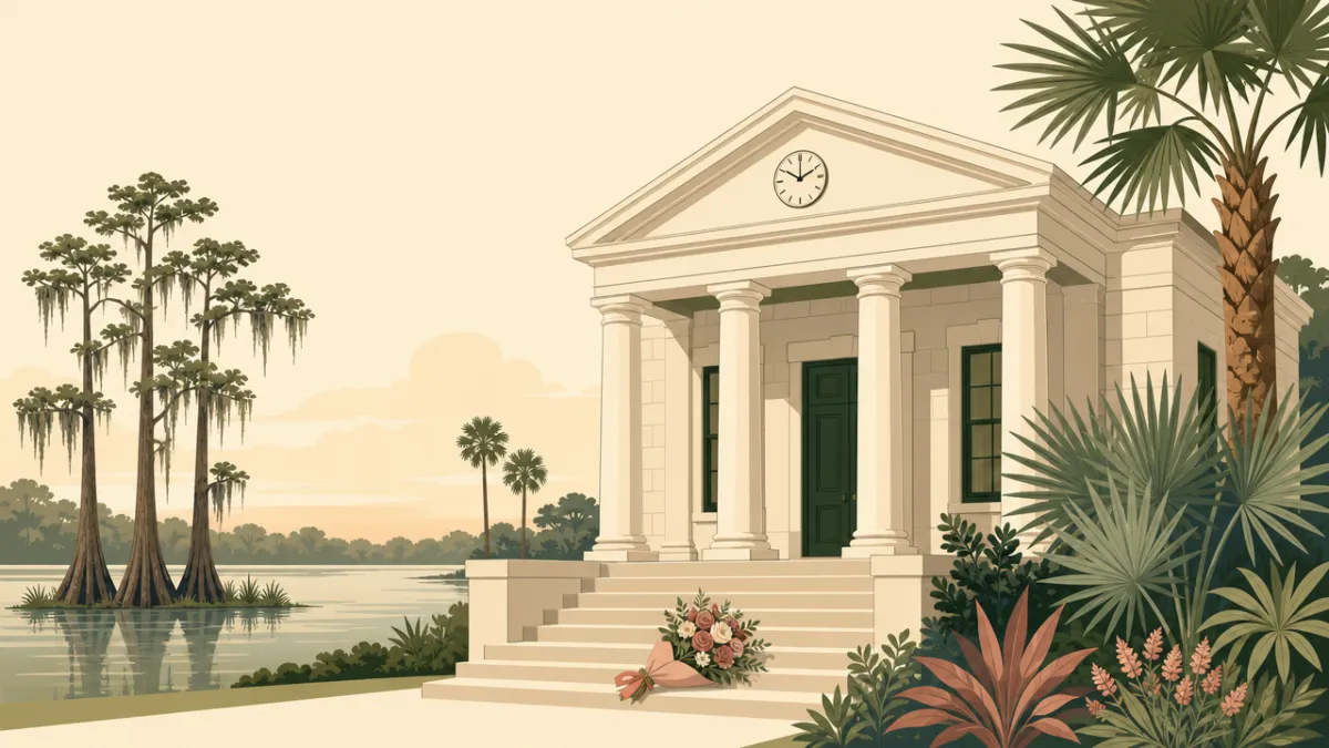 Illustration of courthouse and city hall ceremonies in the Orlando area