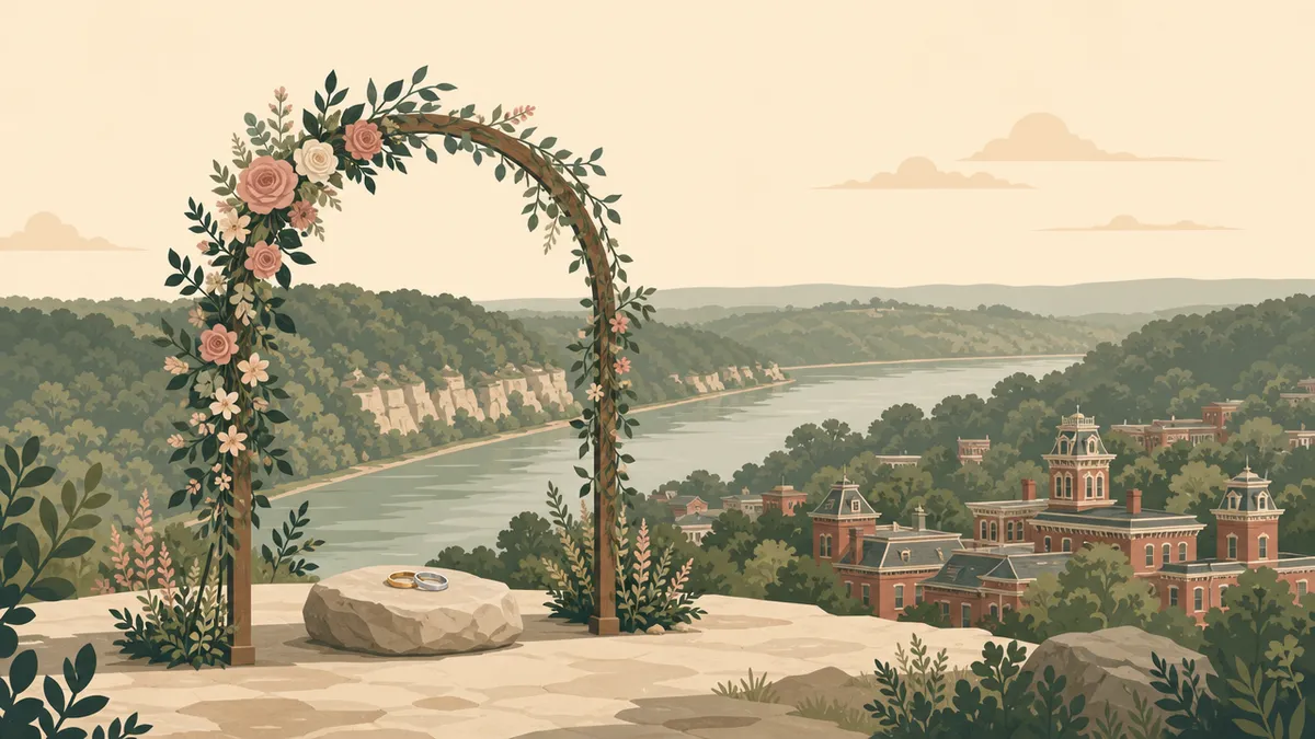 Illustration of ceremony-only elopement sites in the Cincinnati area