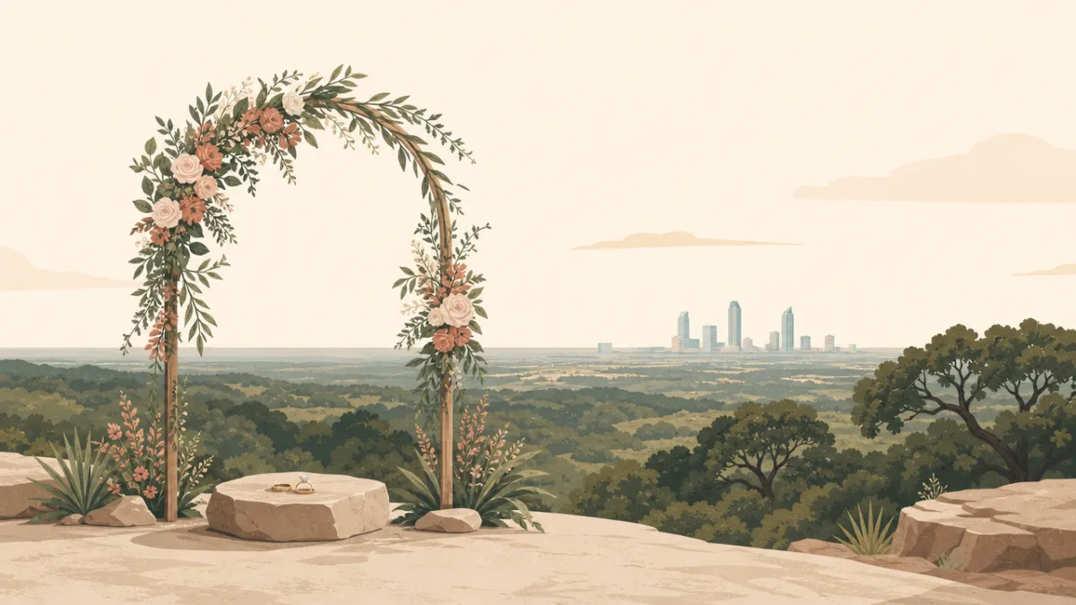 Illustration of ceremony-only elopement sites in the Dallas-Fort Worth area