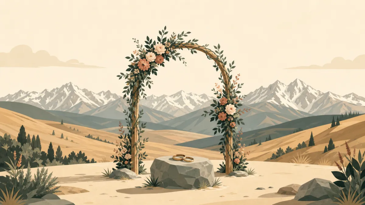 Illustration of ceremony-only elopement sites in the Denver area