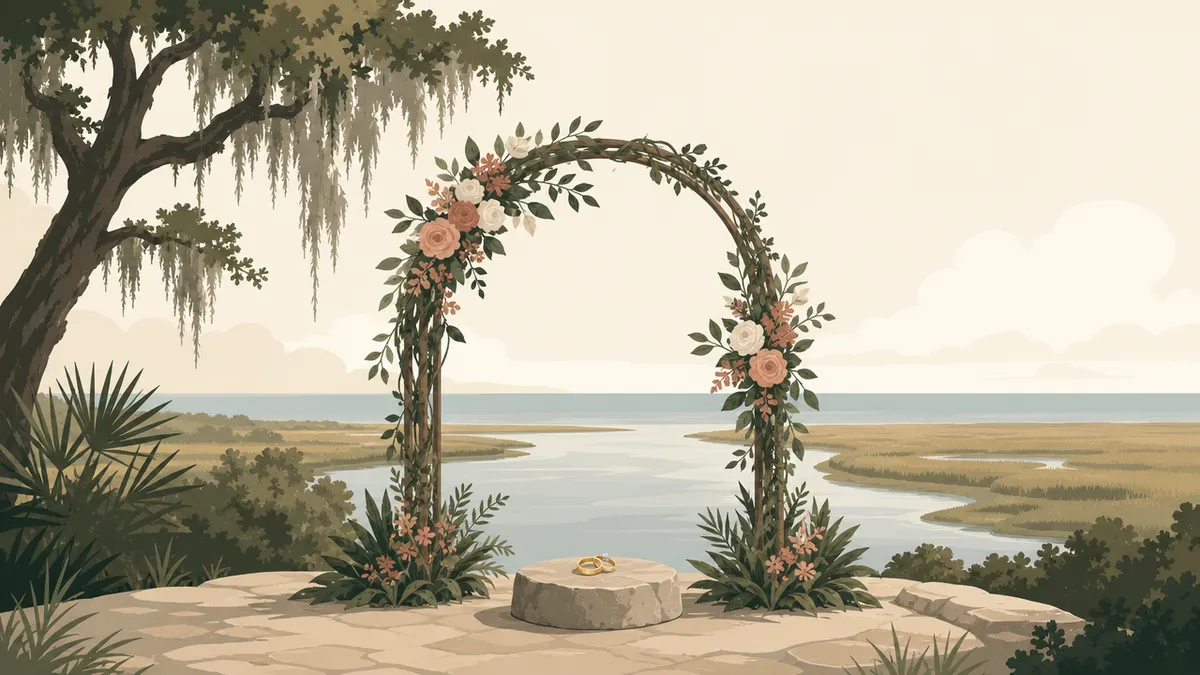 Illustration of ceremony-only elopement sites in the Jacksonville area