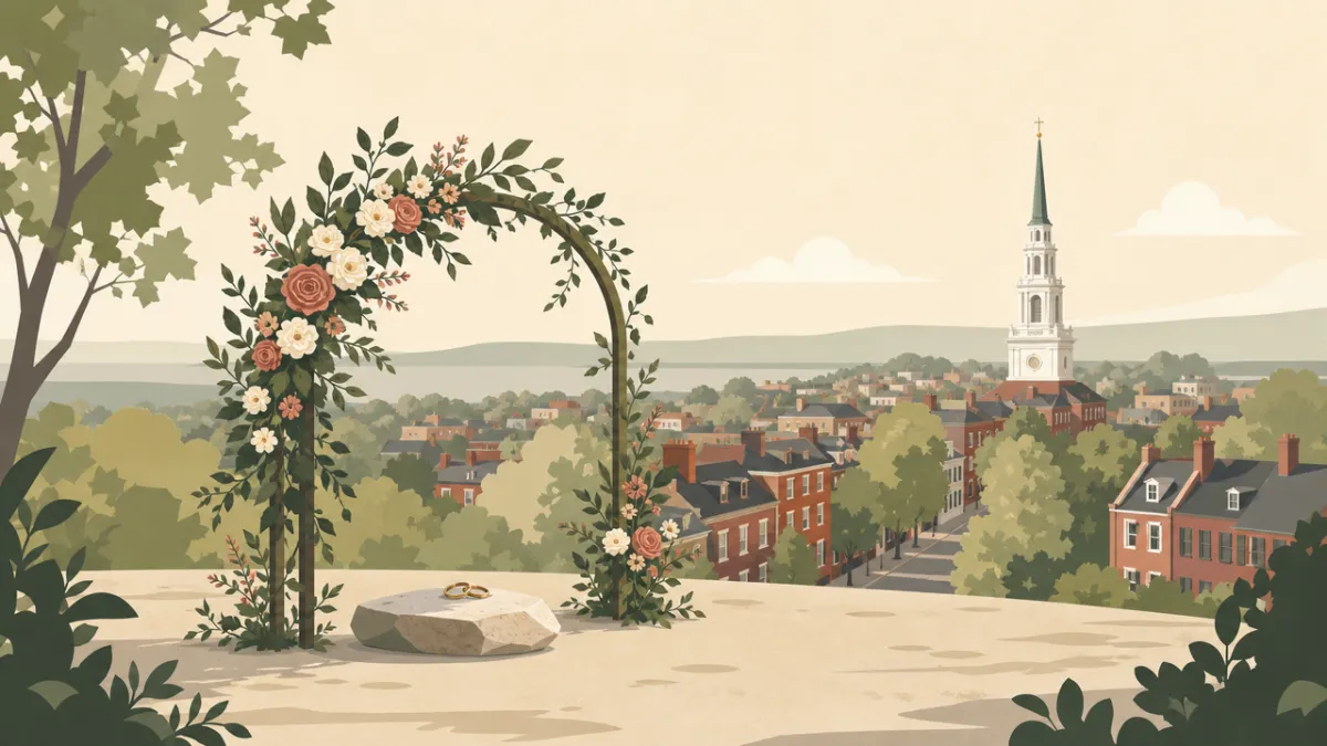 Illustration of ceremony-only elopement sites in the Philadelphia area