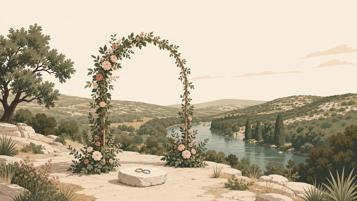 Illustration of ceremony-only elopement sites in the San Antonio area