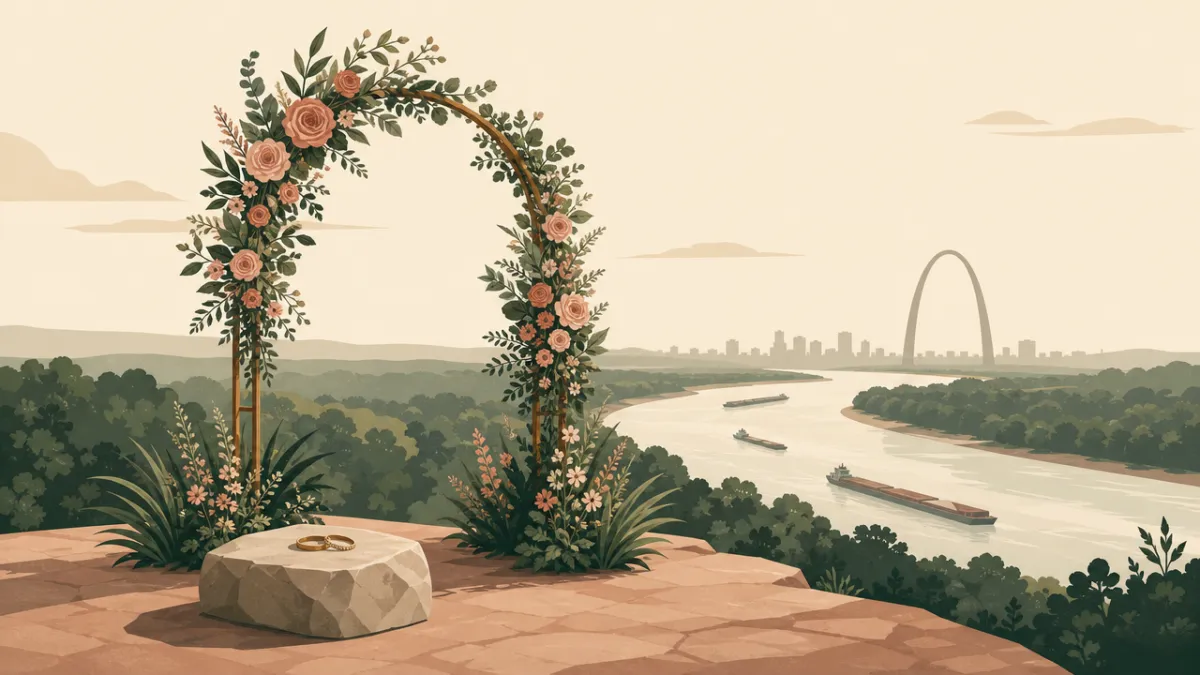 Illustration of ceremony-only elopement sites in the St. Louis area