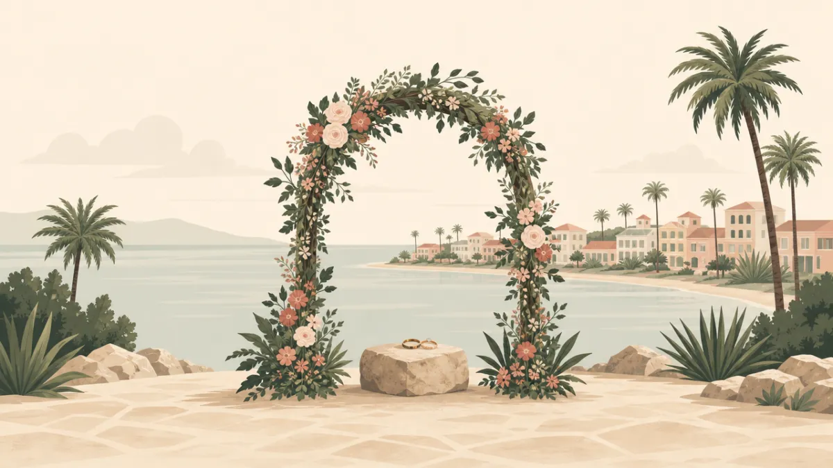 Illustration of ceremony-only elopement sites in the Tampa Bay area