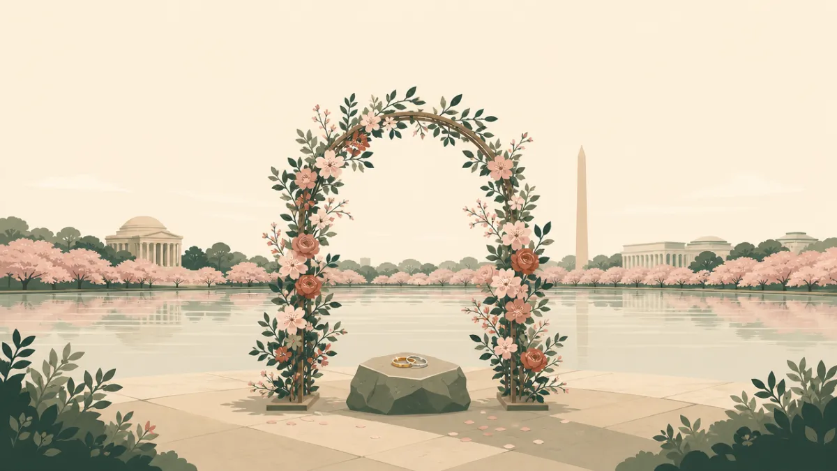 Illustration of ceremony-only elopement sites in the Washington, DC area