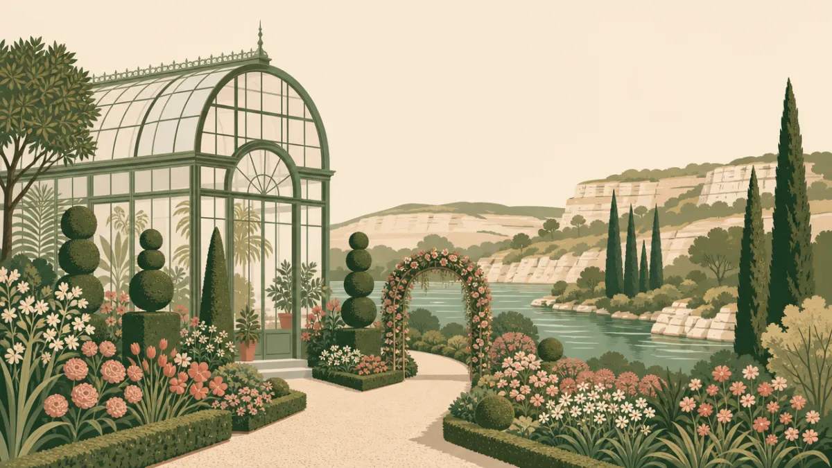 Illustration of garden and conservatory venues in the Austin area