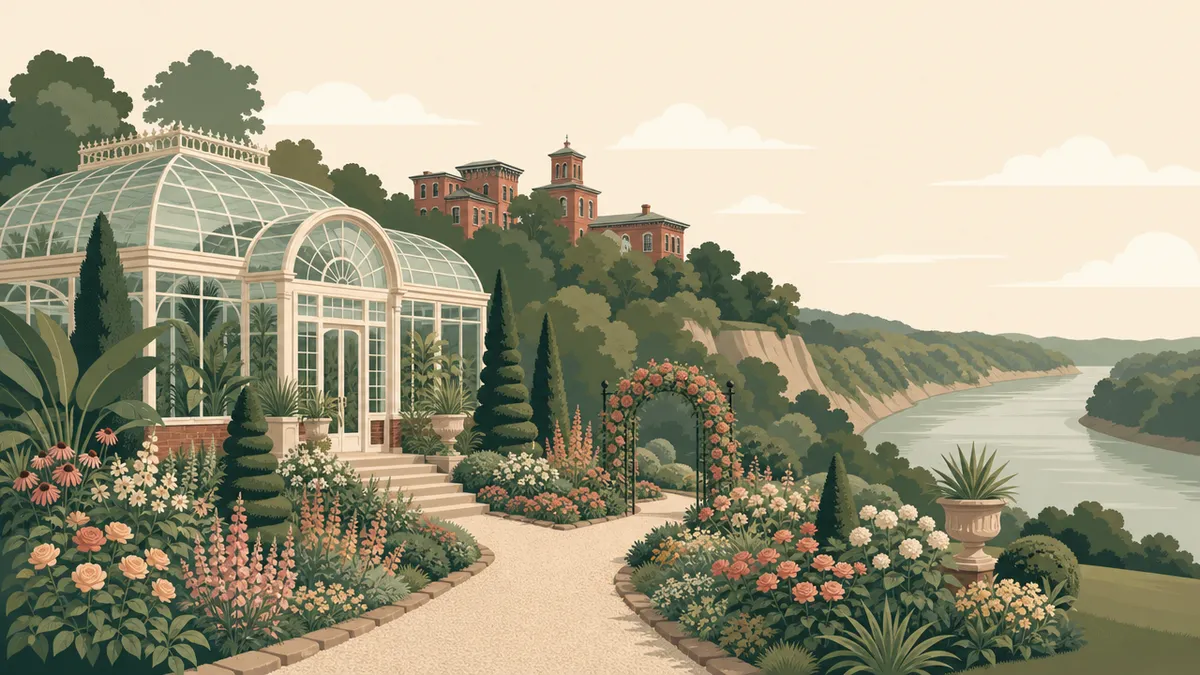Illustration of garden and conservatory venues in the Cincinnati area