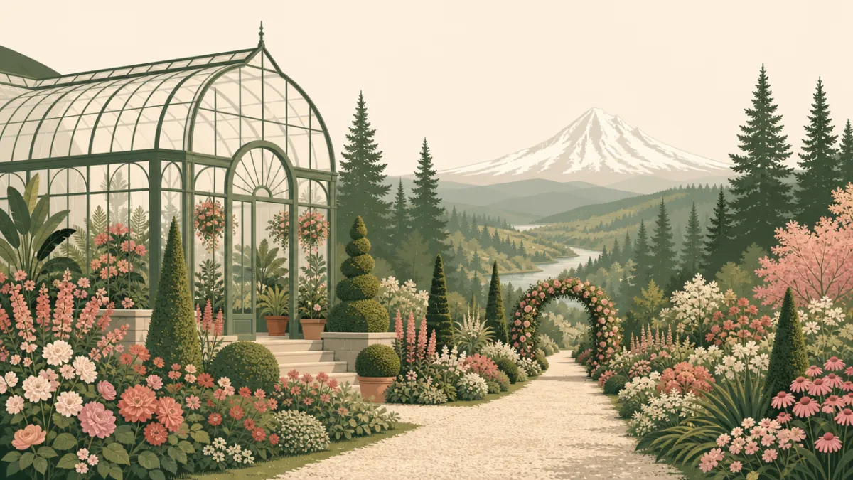 Illustration of garden and conservatory venues in the Portland area