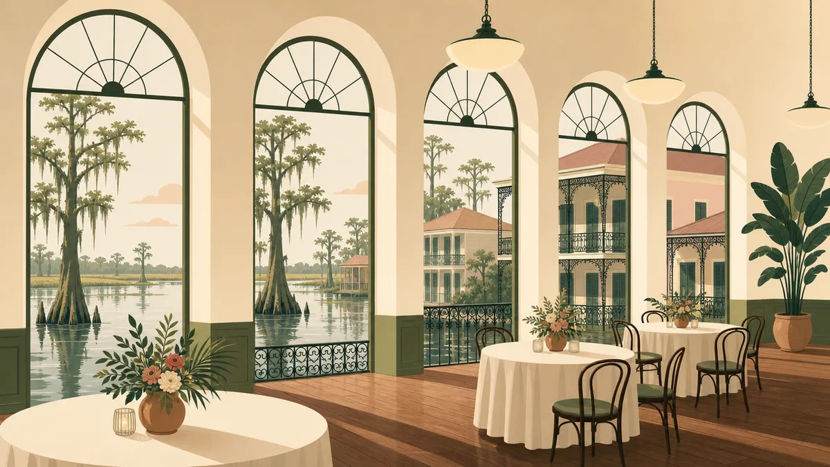 Illustration of indoor venues in the New Orleans area