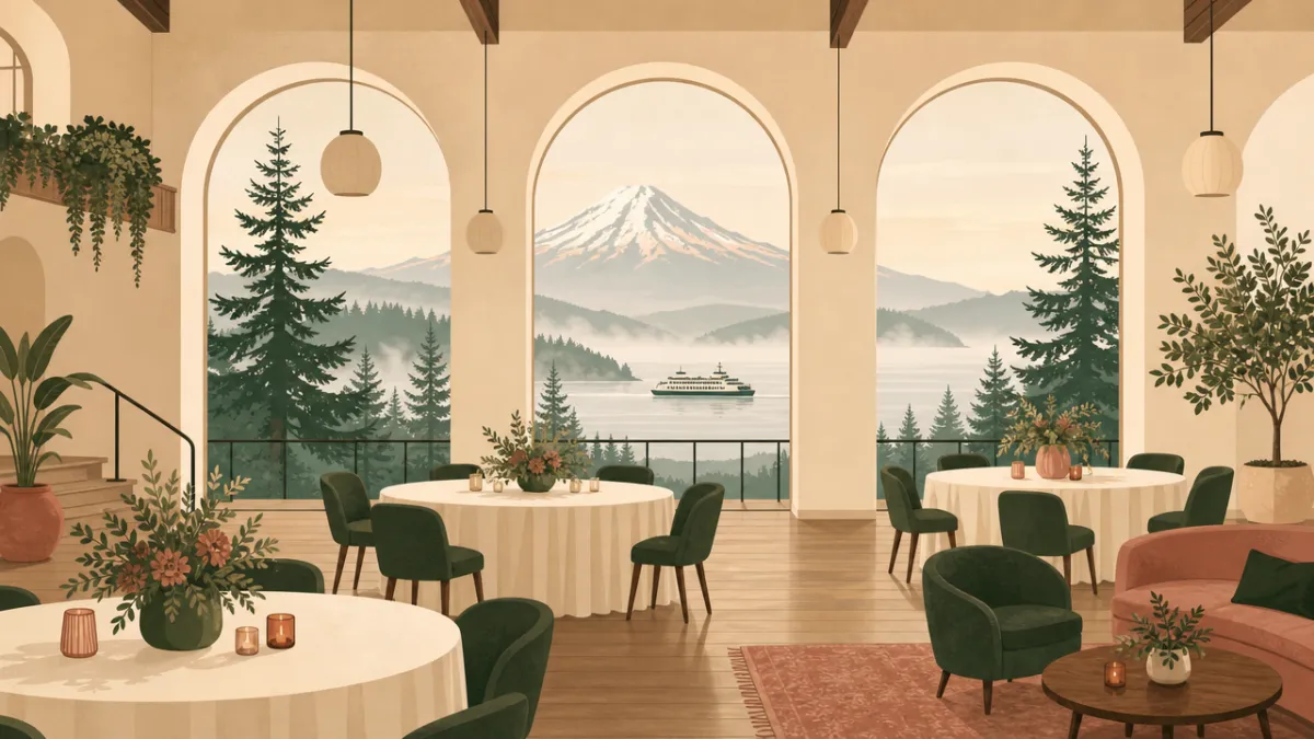Illustration of indoor venues in the Seattle area