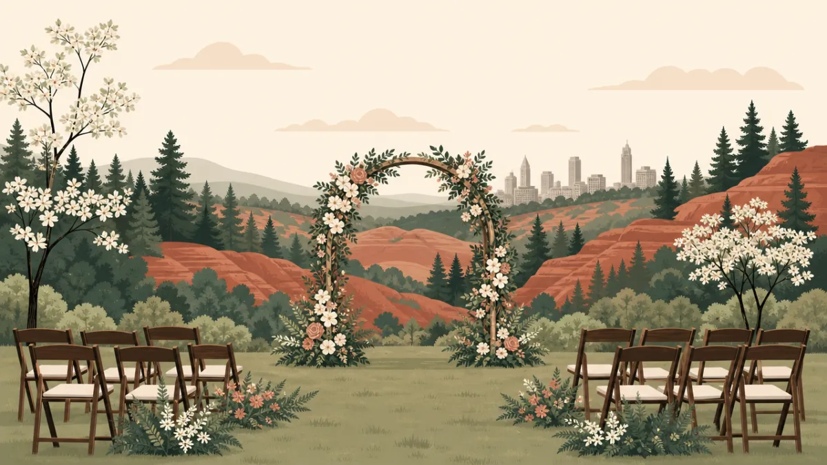 Illustration of a small wedding setting in the Atlanta area
