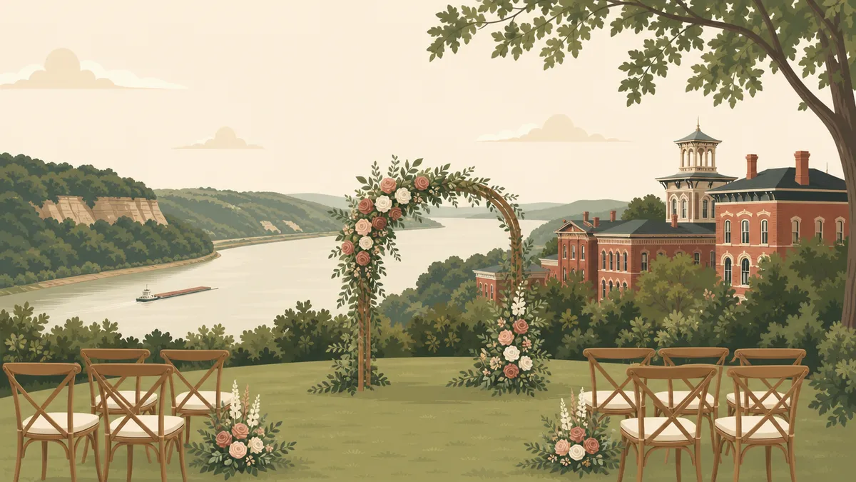Illustration of a small wedding setting in the Cincinnati area