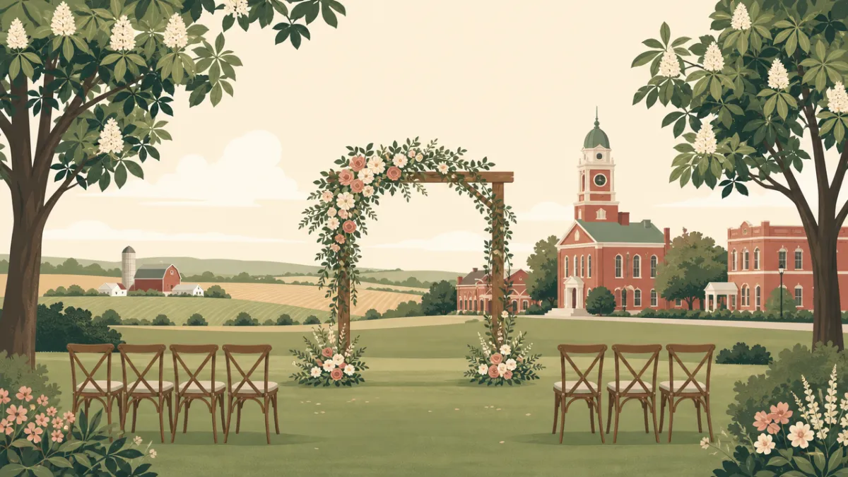 Illustration of a small wedding setting in the Columbus area