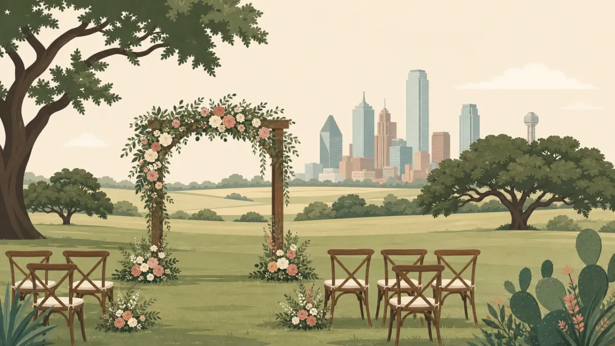 Illustration of a small wedding setting in the Dallas-Fort Worth area