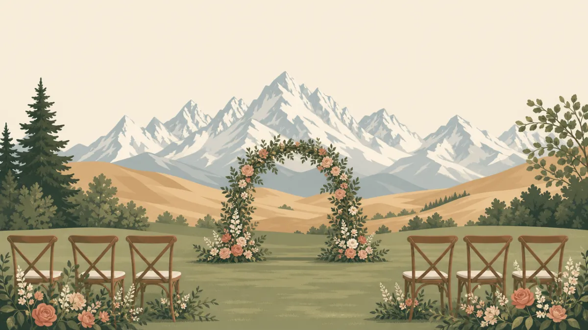 Illustration of a small wedding setting in the Denver area