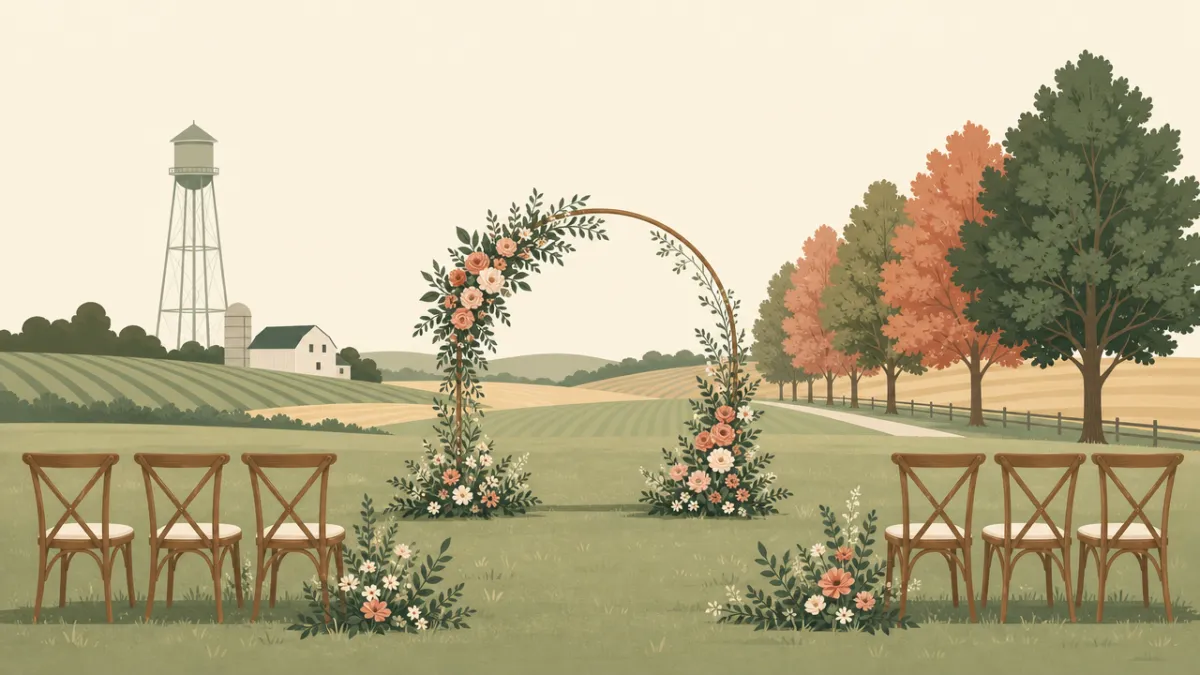 Illustration of a small wedding setting in the Indianapolis area