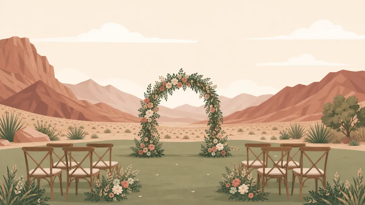 Illustration of a small wedding setting in the Las Vegas area