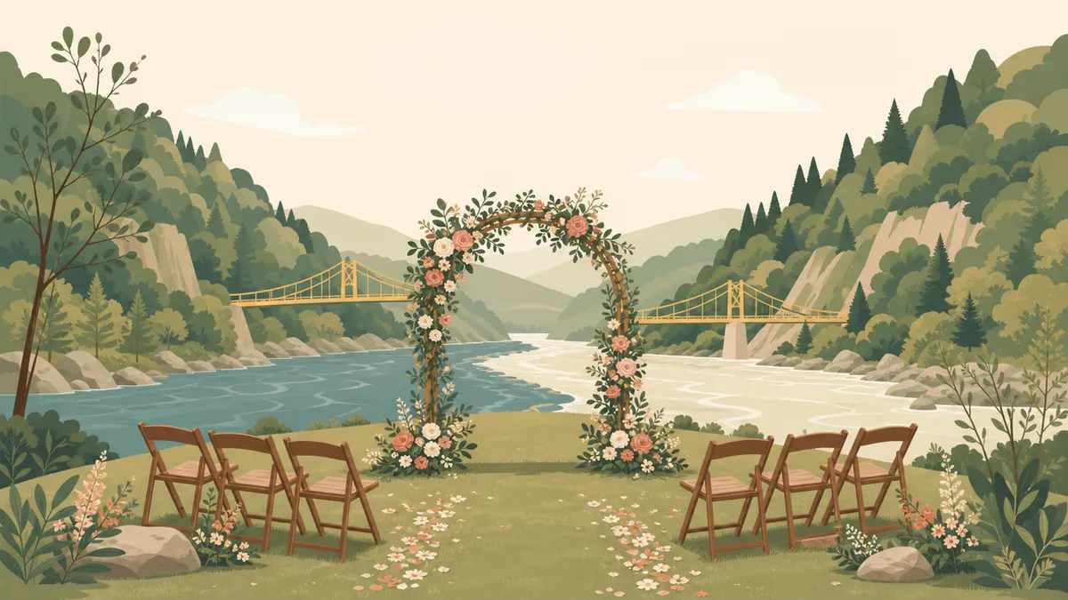 Illustration of a small wedding setting in the Pittsburgh area
