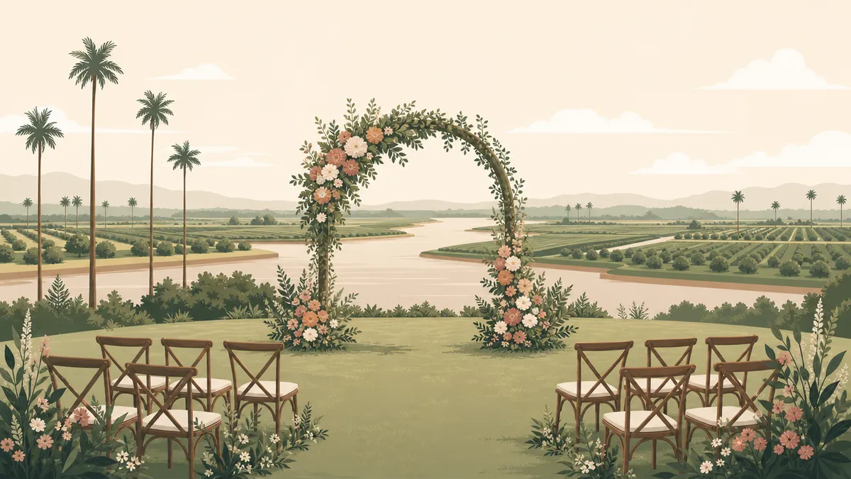 Illustration of a small wedding setting in the Sacramento area