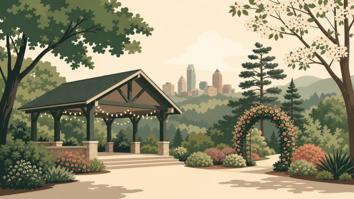 Illustration of park and pavilion venues in the Charlotte area