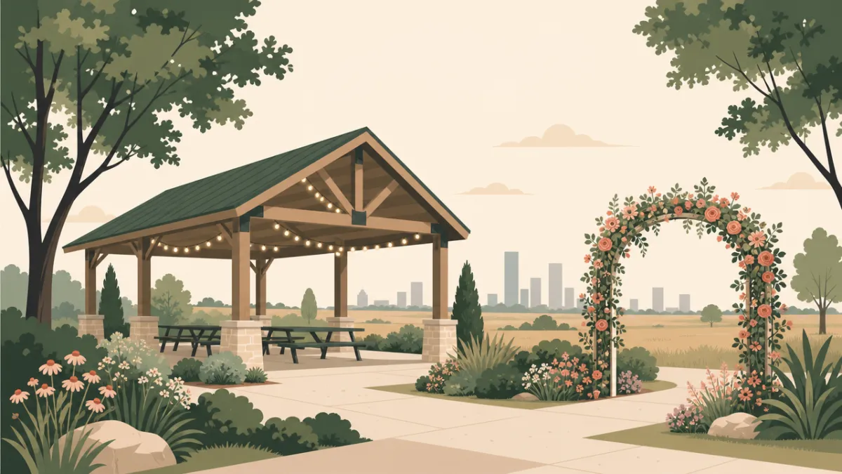 Illustration of park and pavilion venues in the Chicago area