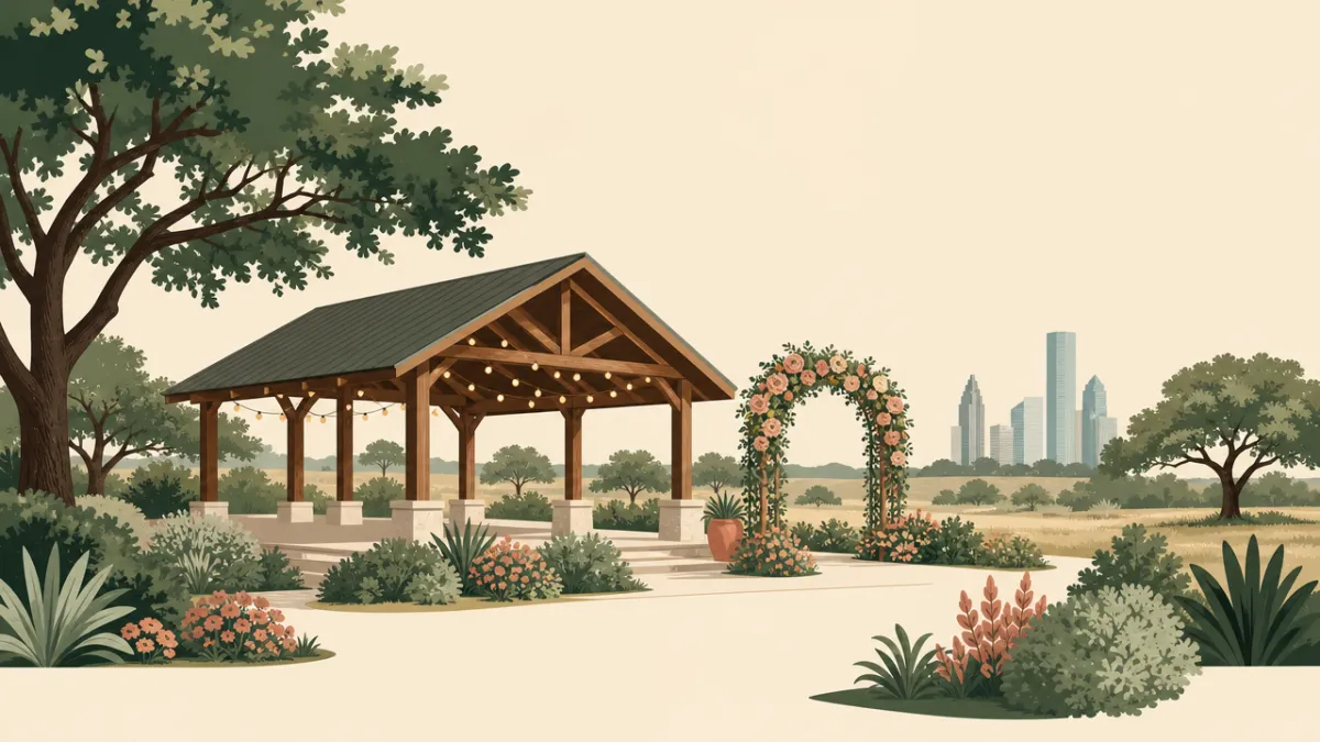 Illustration of park and pavilion venues in the Dallas-Fort Worth area