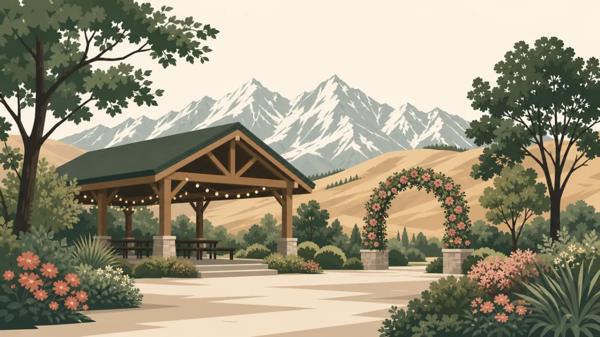 Illustration of park and pavilion venues in the Denver area