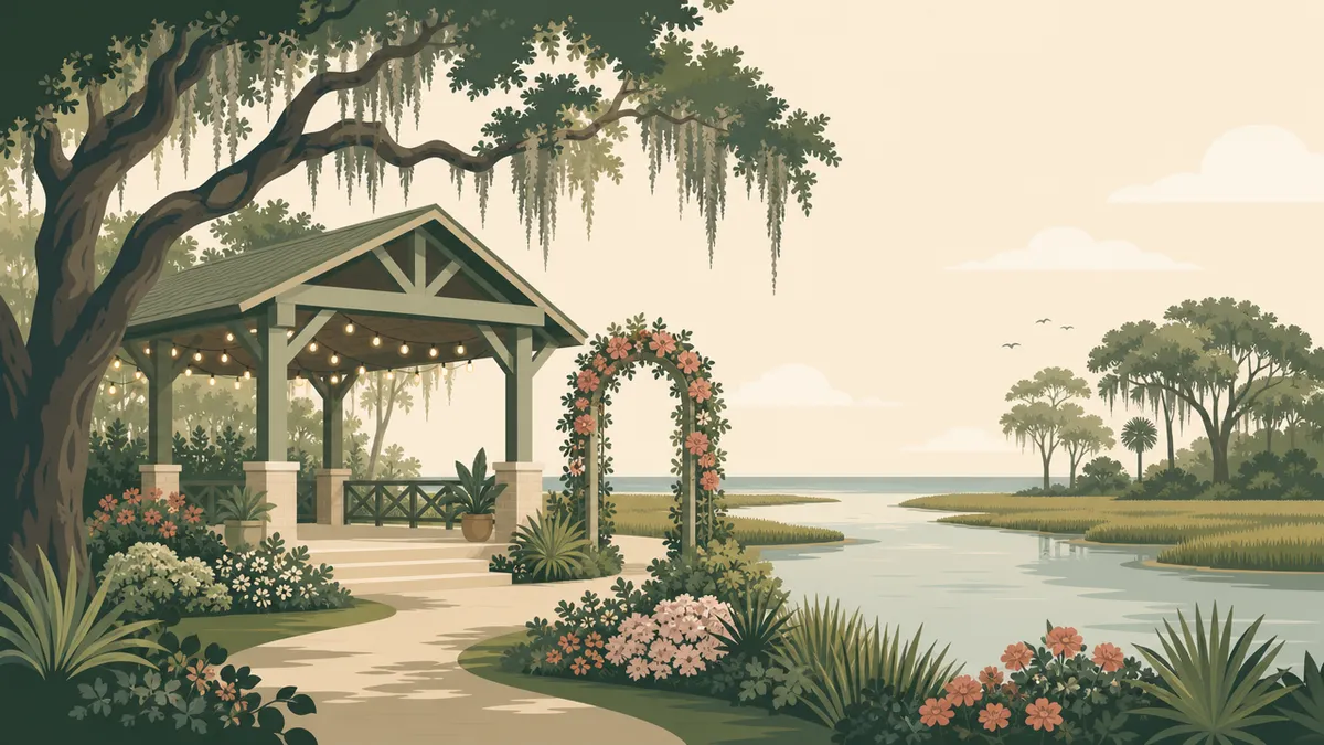 Illustration of park and pavilion venues in the Jacksonville area