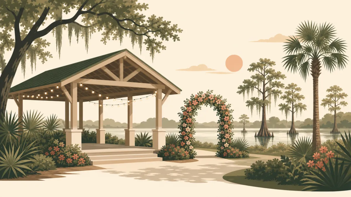 Illustration of park and pavilion venues in the Orlando area