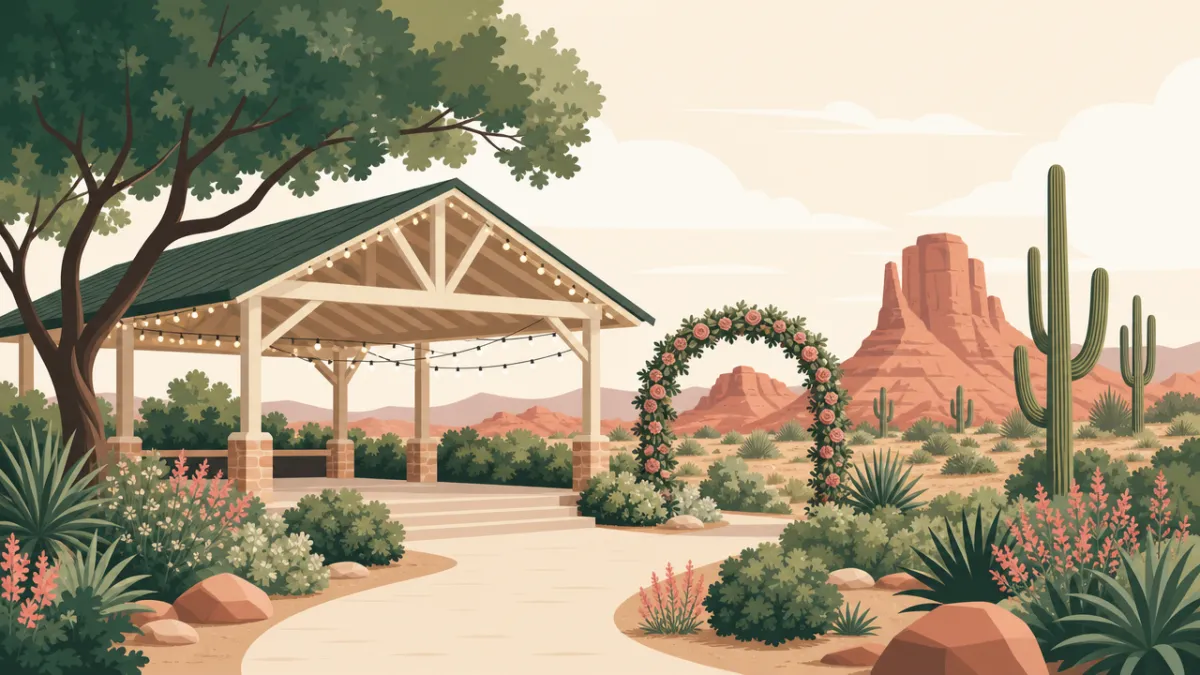 Illustration of park and pavilion venues in the Phoenix area