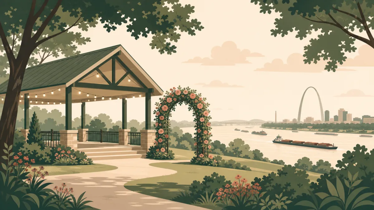 Illustration of park and pavilion venues in the St. Louis area