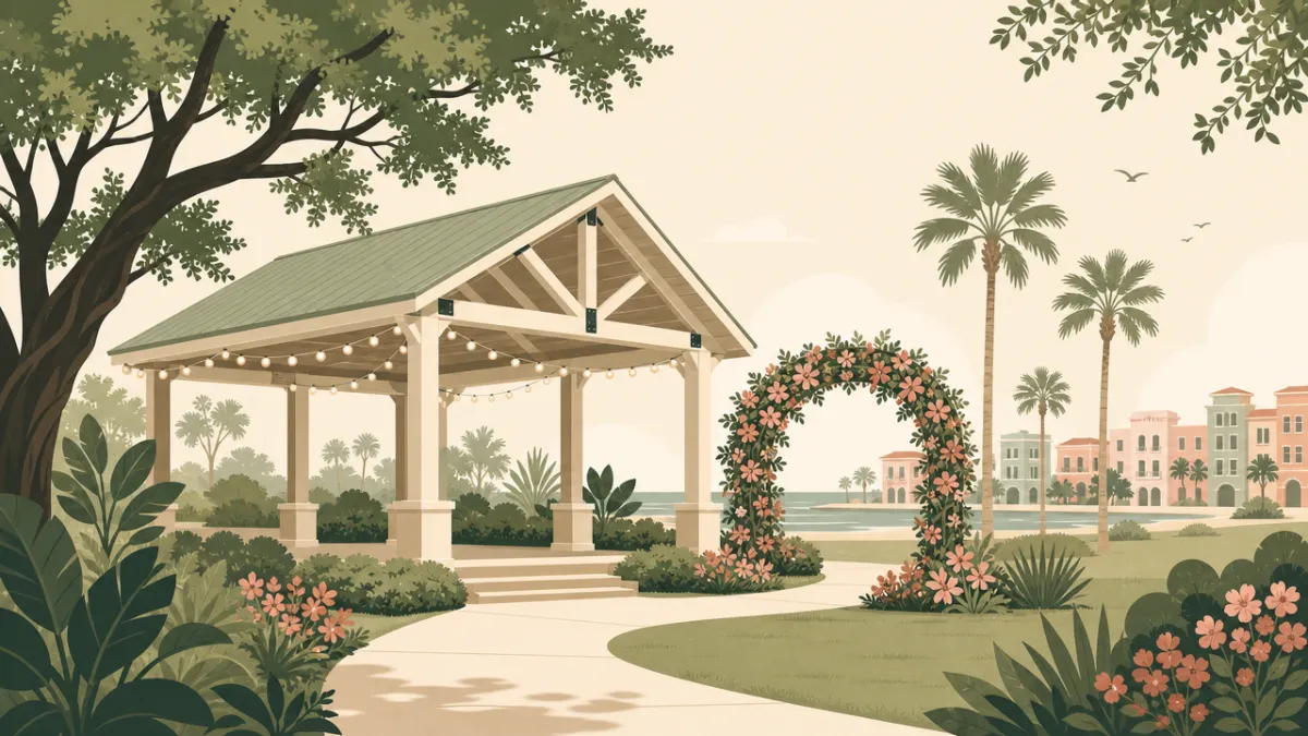Illustration of park and pavilion venues in the Tampa Bay area