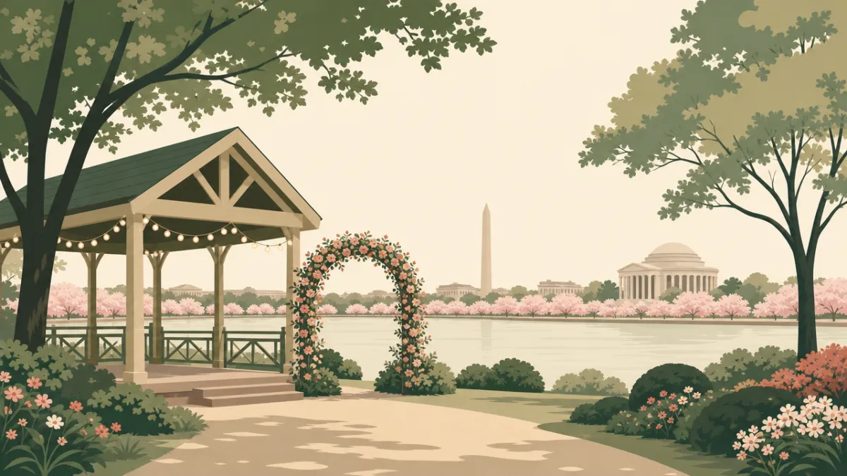 Illustration of park and pavilion venues in the Washington, DC area