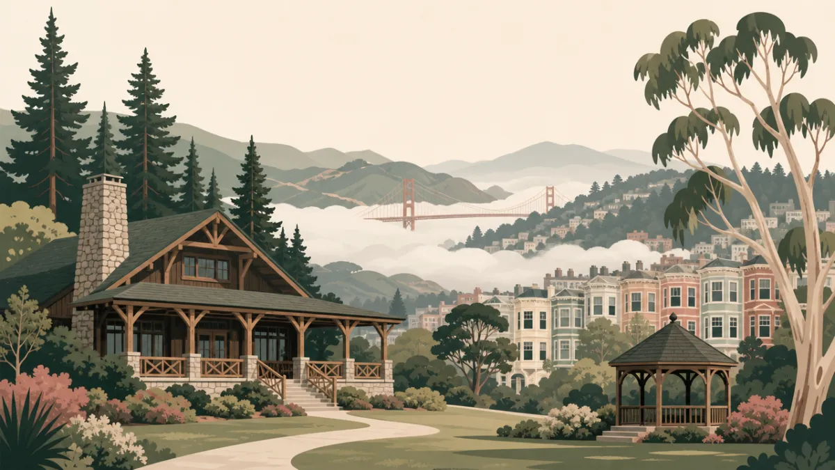 Illustration of state park venues in the San Francisco Bay Area area