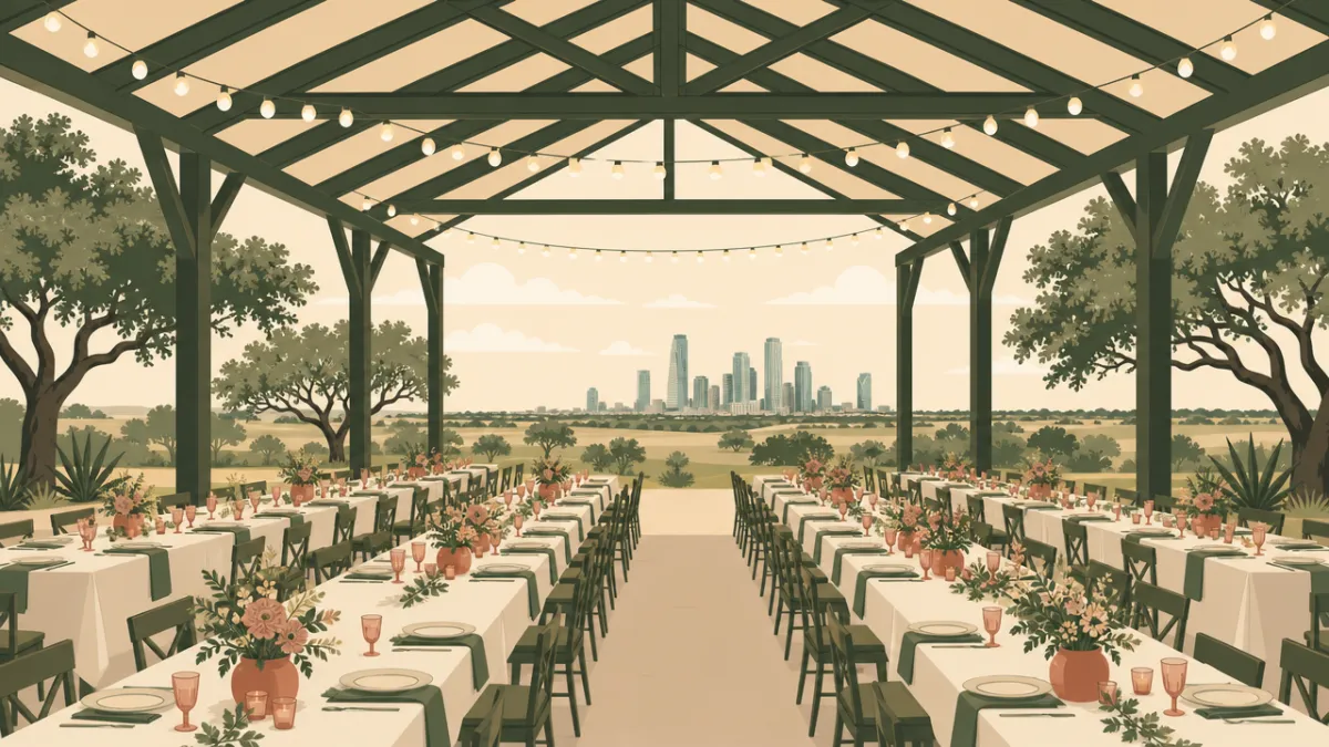 Illustration of venues that seat 50 or more in the Dallas-Fort Worth area