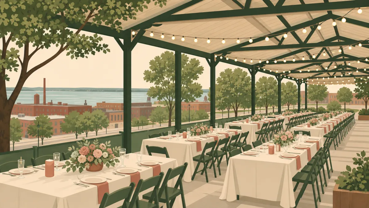 Illustration of venues that seat 50 or more in the Detroit area