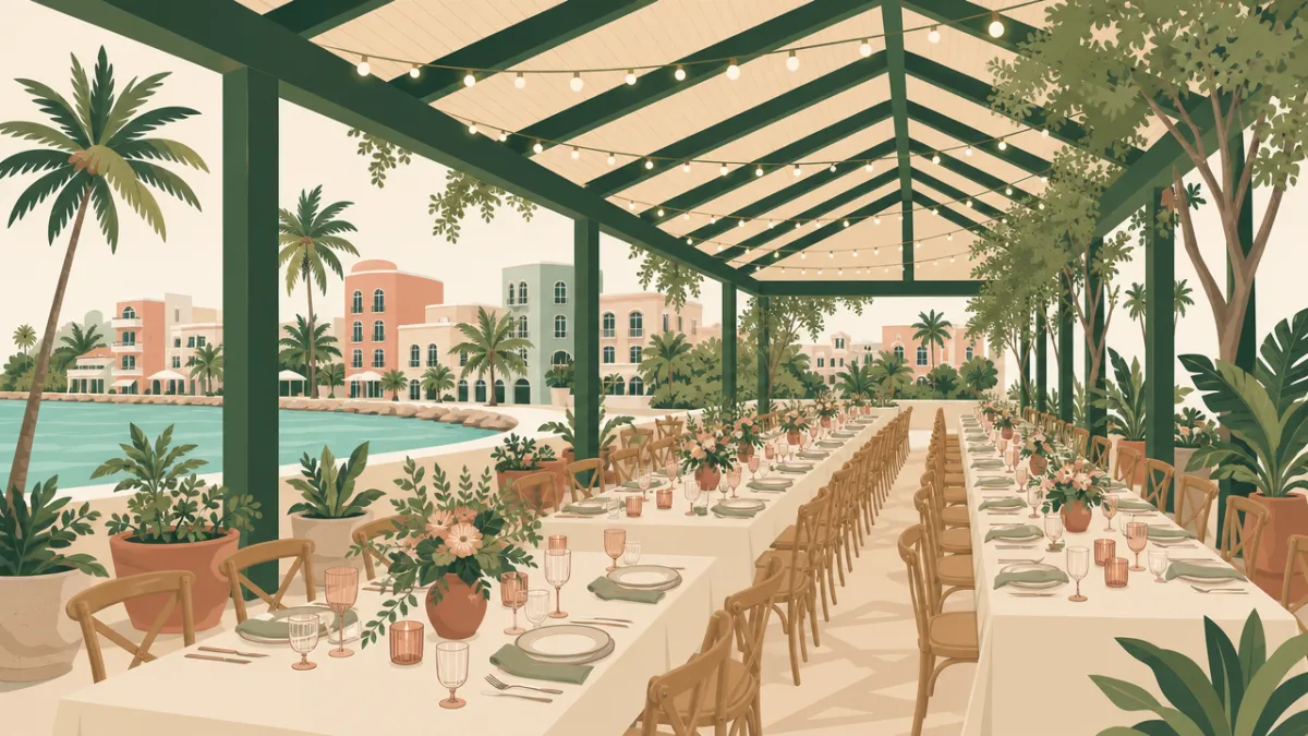 Illustration of venues that seat 50 or more in the Miami area