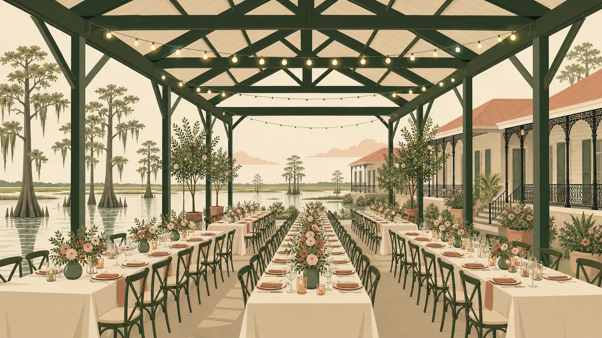 Illustration of venues that seat 50 or more in the New Orleans area