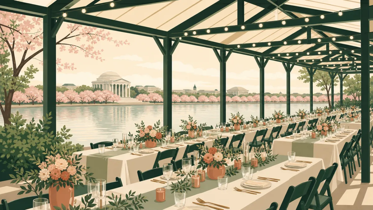 Illustration of venues that seat 50 or more in the Washington, DC area